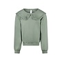 No Way Monday Mädchen-Pullover zartgrün Stickerei Kragen