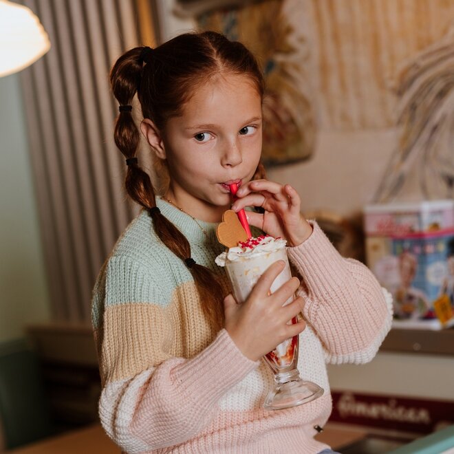 No Way Monday girls knitted jumper green beige pink