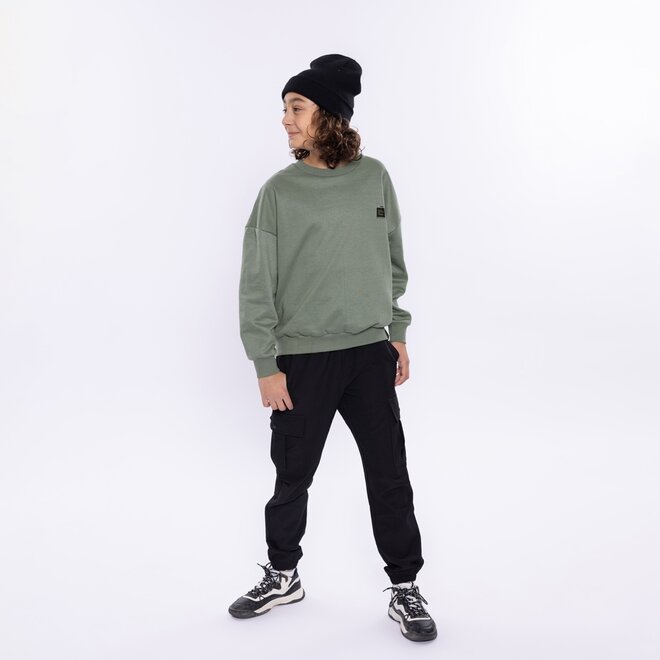 No Way Monday jongens sweater loose fit zachtgroen