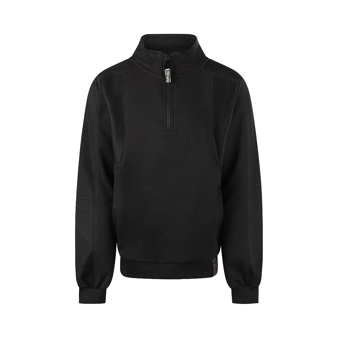 No Way Monday jongens sweater zwart col mesh
