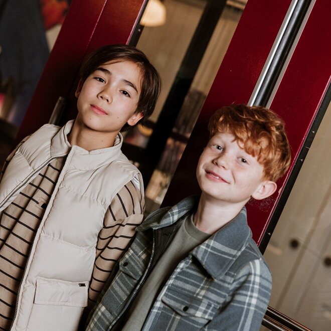 No Way Monday boys' jacket soft blue checkered