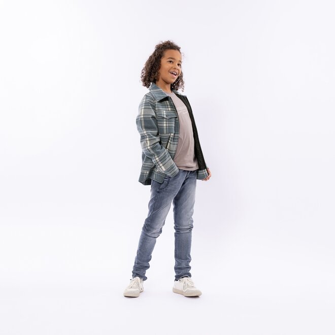 No Way Monday boys' jacket soft blue checkered