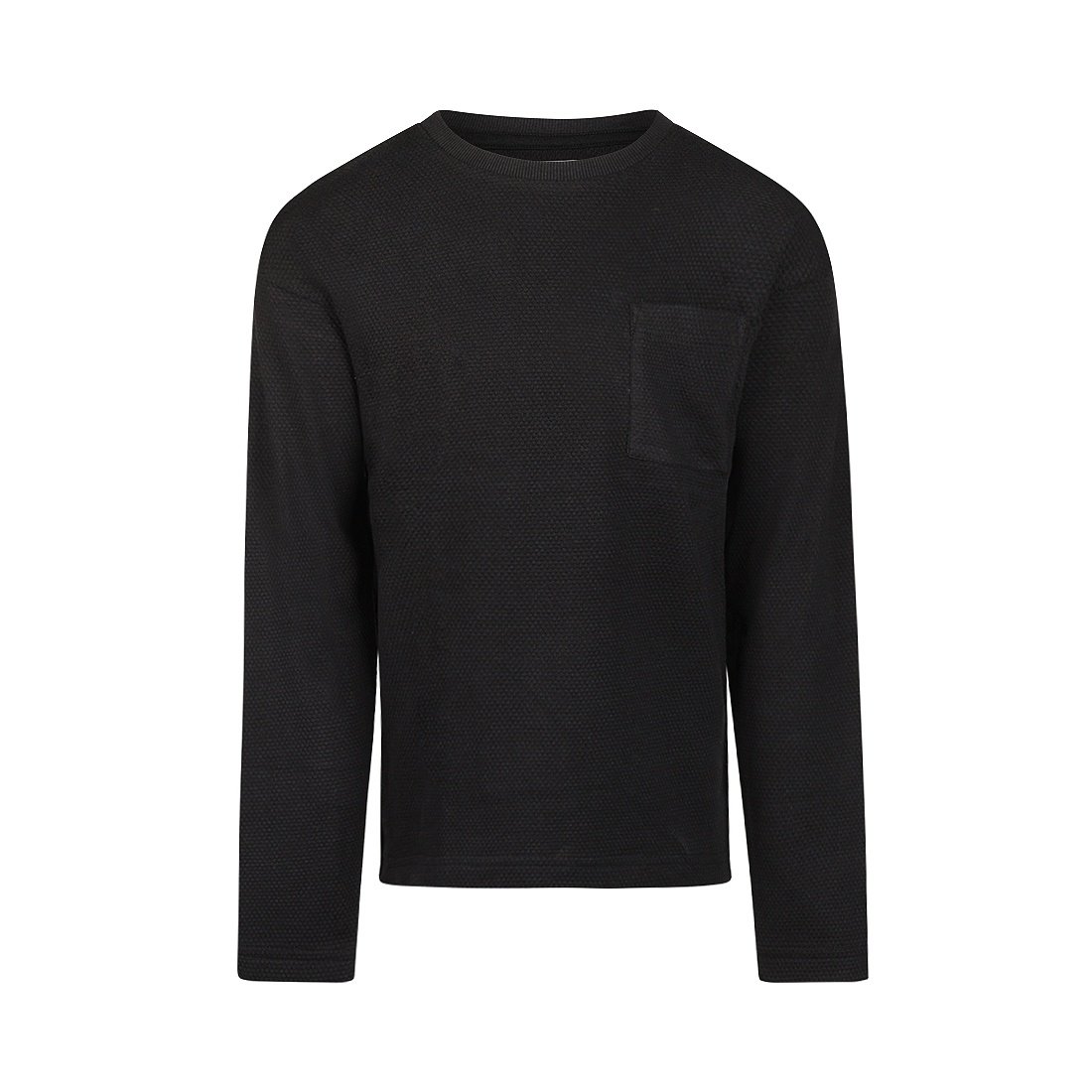 No Way Monday jongens longsleeve loose fit zwart borstzakje