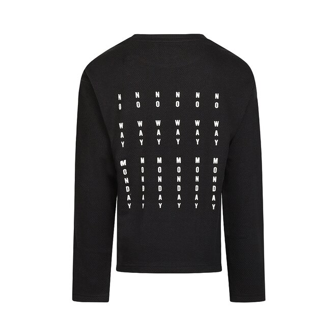 No Way Monday boys' longsleeve loose fit black chest pocket