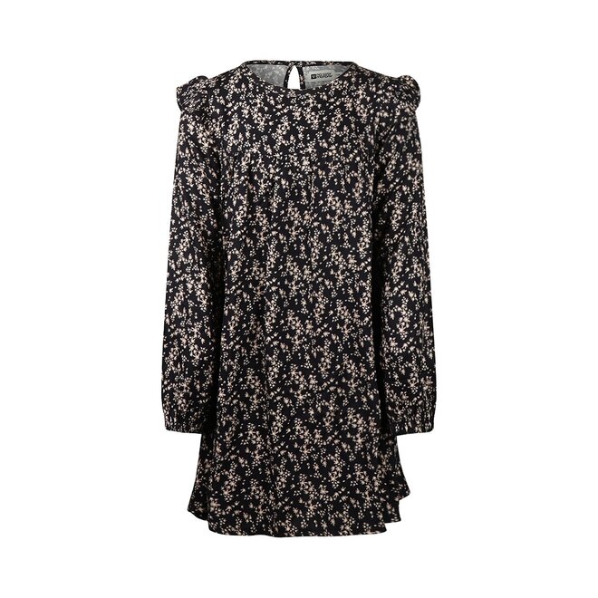 No Way Monday meisjes jurk zwart bloemetjes