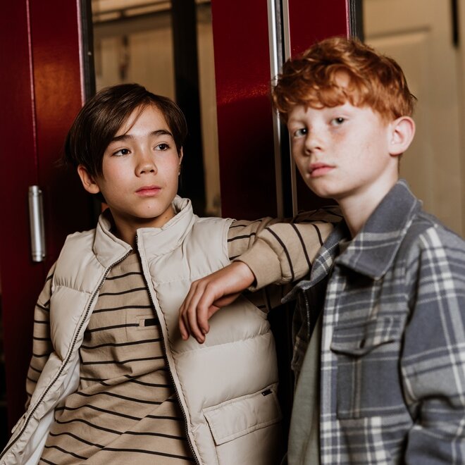 No Way Monday jongens bodywarmer lichtgrijs