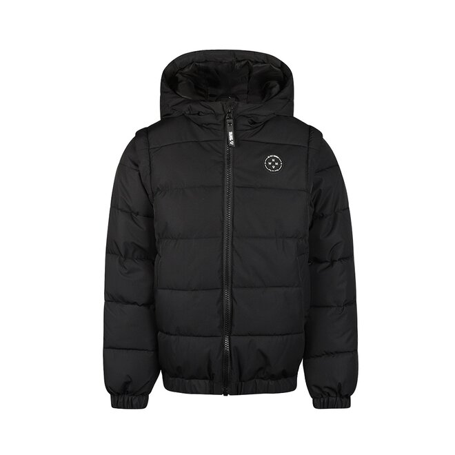 No Way Monday boys winter coat zip-off sleeves black