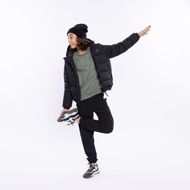 No Way Monday boys winter coat zip-off sleeves black