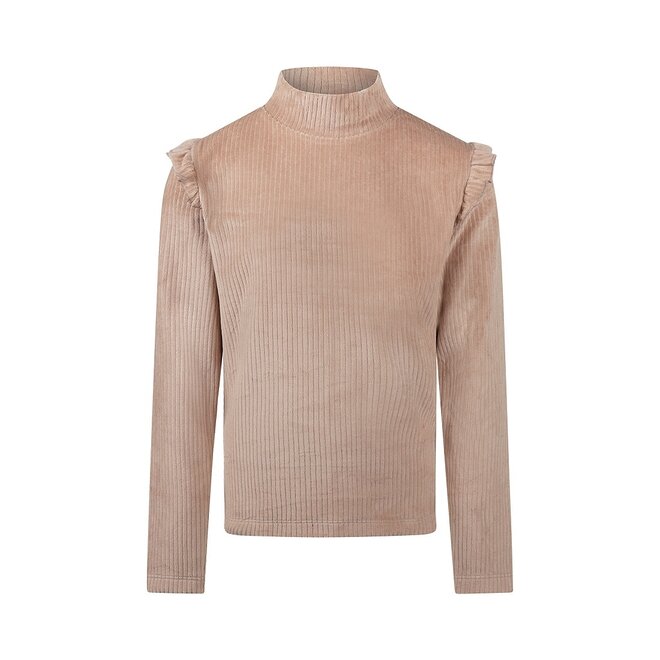 No Way Monday girls longsleeve taupe rib col corduroy