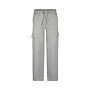 No Way Monday girls jogging trousers wide leg grey melange