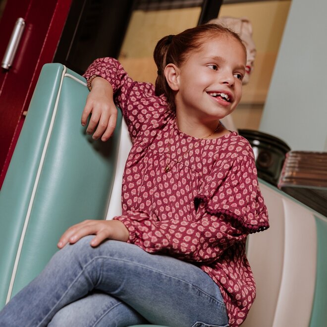 No Way Monday girls blouse purple pink