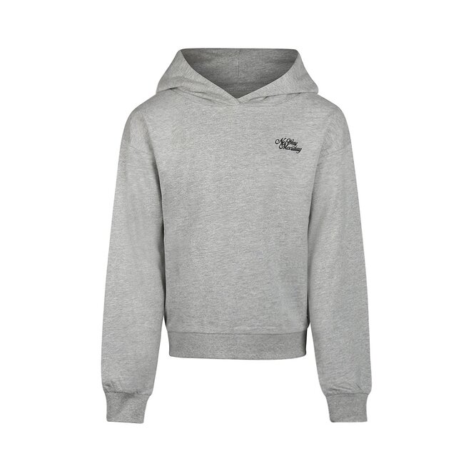 No Way Monday girls hoodie grey marled hoodie