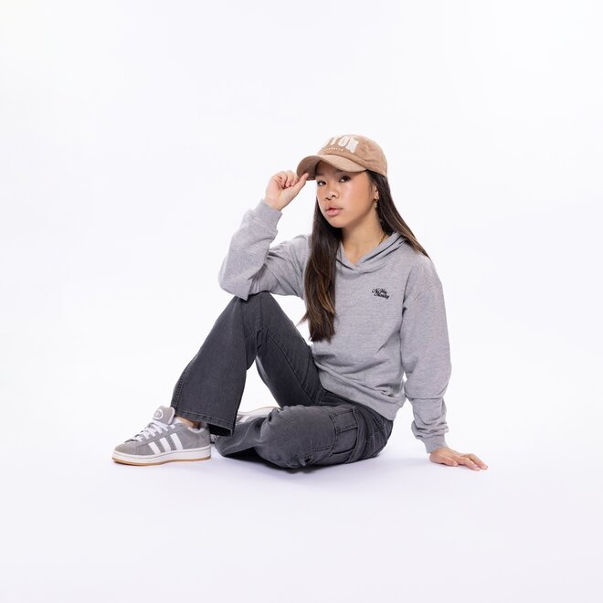 No Way Monday girls hoodie grey marled hoodie
