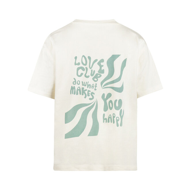No Way Monday girls' T-shirt loose fit off-white turquoise