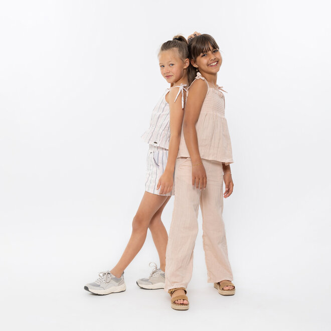 No Way Monday meisjes co-ord set beige top wide leg broek