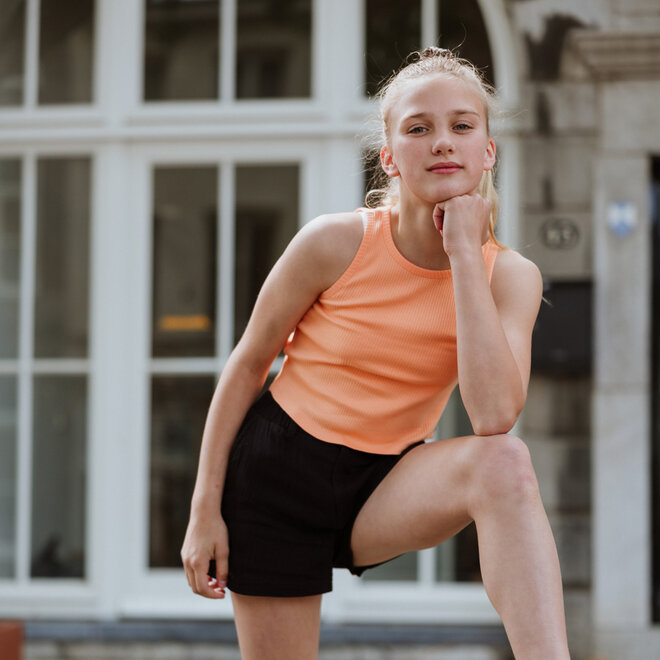 No Way Monday girls' shorts black 100% cotton