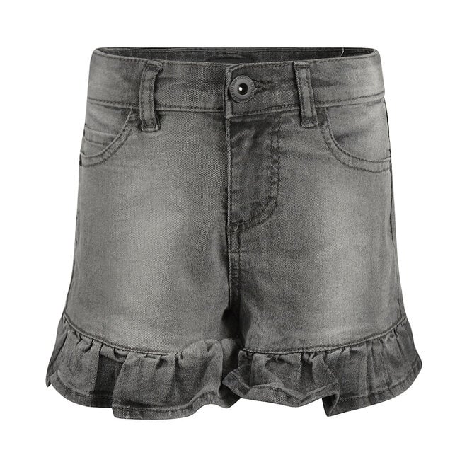 No Way Monday meisjes jeans shorts grijs ruffles