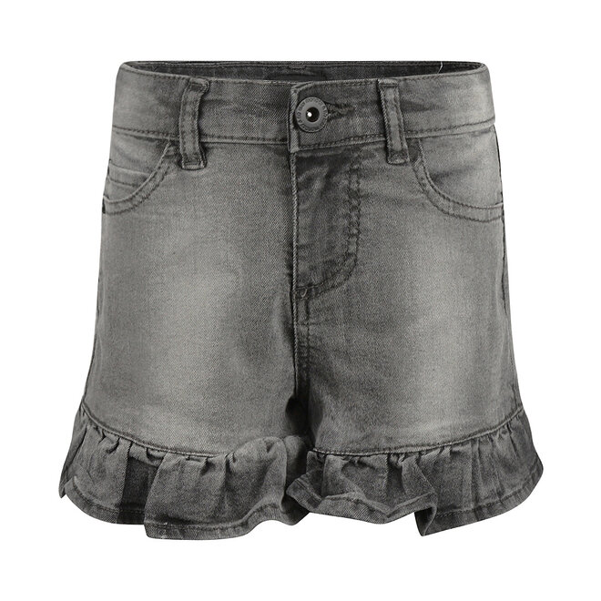 No Way Monday meisjes jeans shorts grijs ruffles