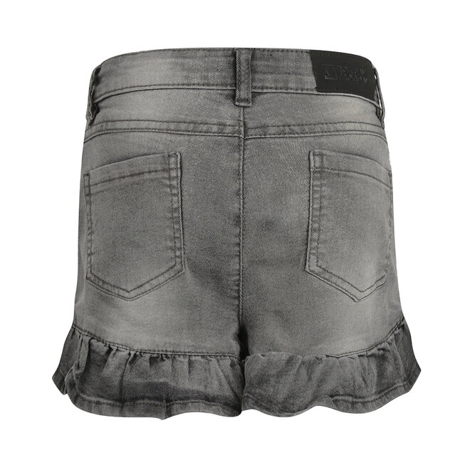 No Way Monday meisjes jeans shorts grijs ruffles