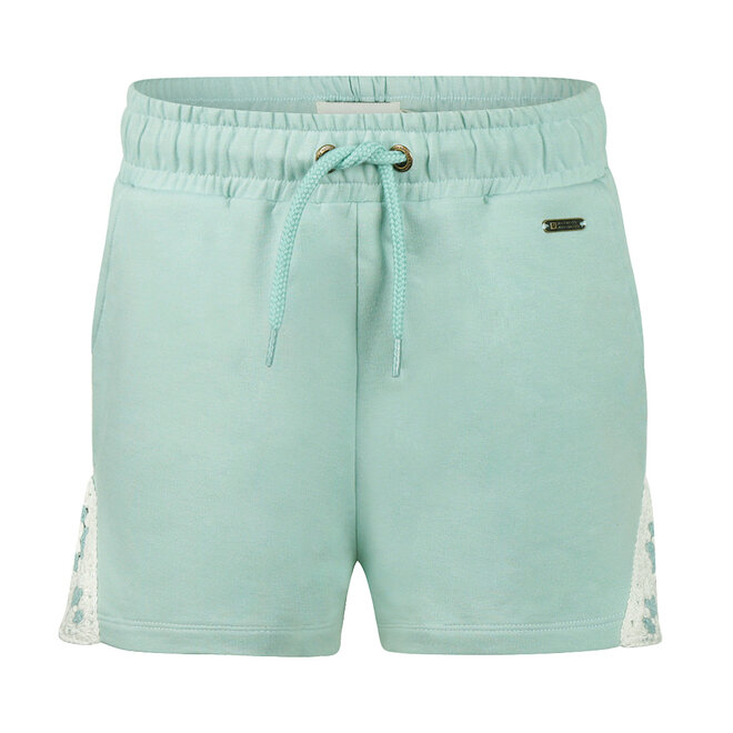 No Way Monday Mädchen Jogging-Shorts türkis mit Häkelverzierung