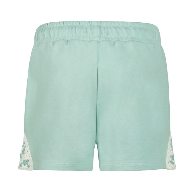 No Way Monday Mädchen Jogging-Shorts türkis mit Häkelverzierung