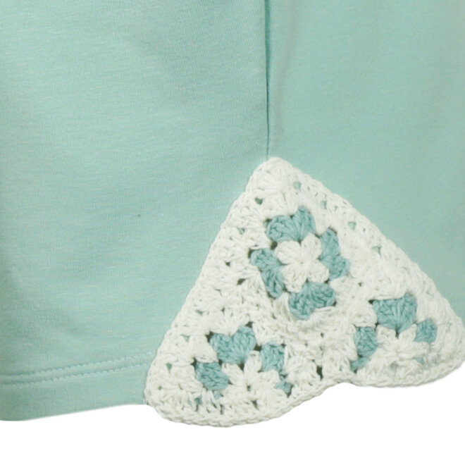 No Way Monday meisjes jogging shorts turquoise crochet