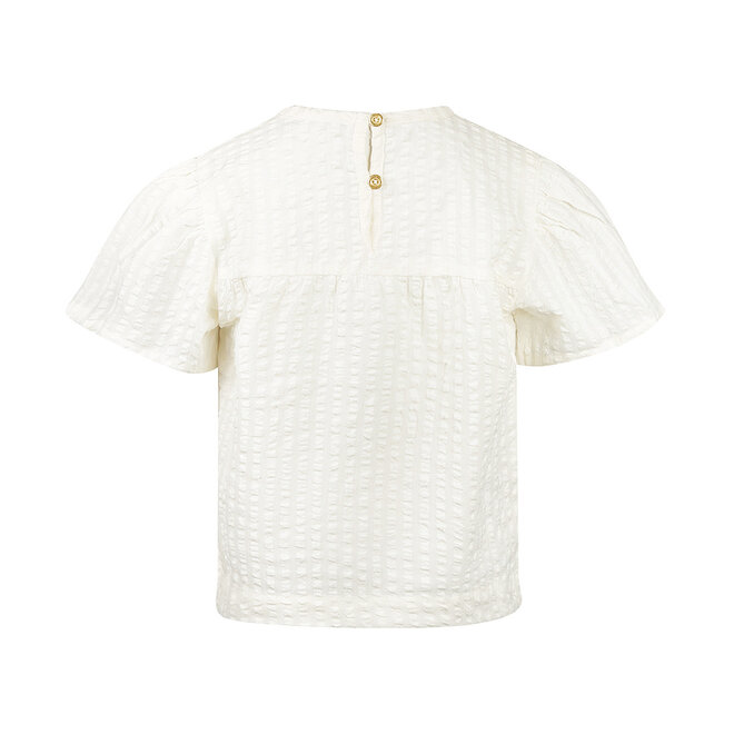 No Way Monday girls' blouse off-white 100% cotton