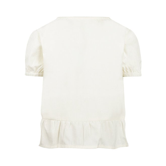 No Way Monday Mädchenbluse in Off-White 100 % Baumwolle