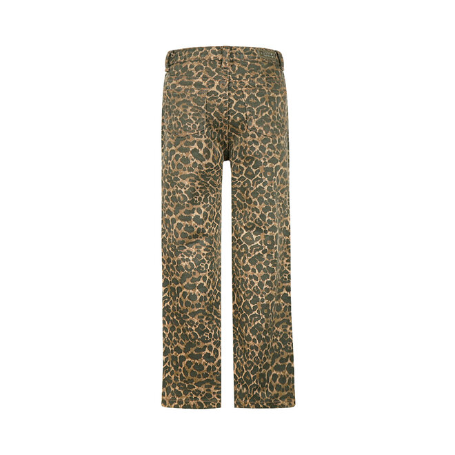 No Way Monday Mädchen Hose mit weitem Bein und Leopardenmuster