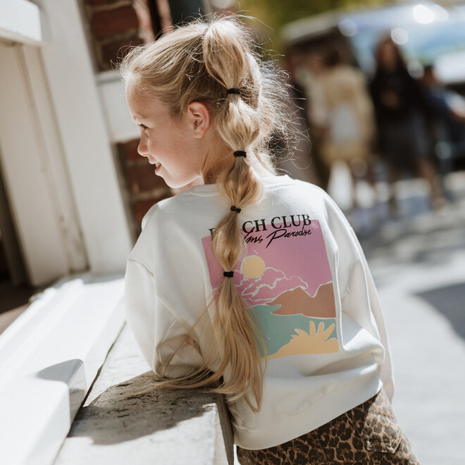 No Way Monday meisjes sweater loose fit off white beach club