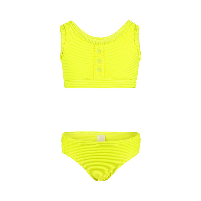 No Way Monday meisjes bikini geel knoopjes