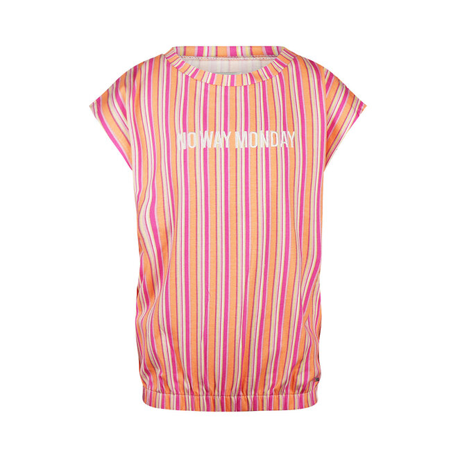 No Way Monday meisjes top loose fit zachtoranje fuchsia