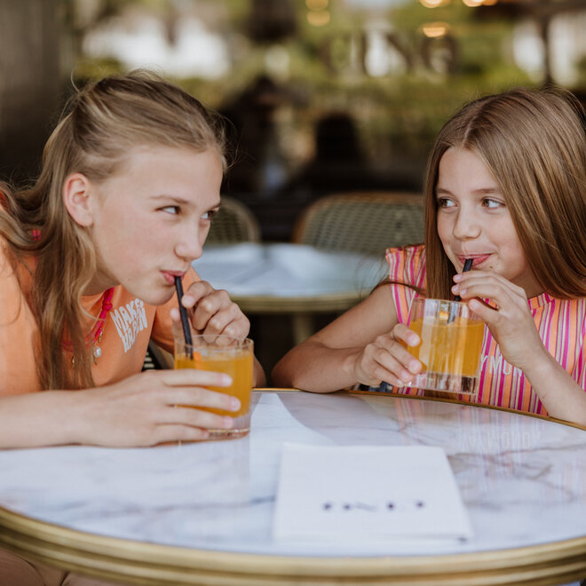 No Way Monday meisjes top loose fit zachtoranje fuchsia