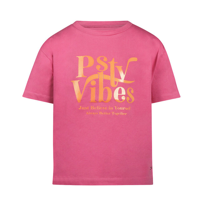 No Way Monday meisjes T-shirt loose fit fuchsia