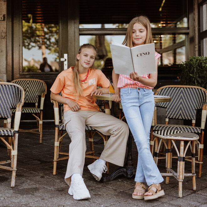 No Way Monday Mädchen-Jogginghose mit weitem Bein, beige, Cargo