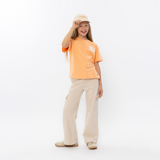 No Way Monday Mädchen-Jogginghose mit weitem Bein, beige, Cargo