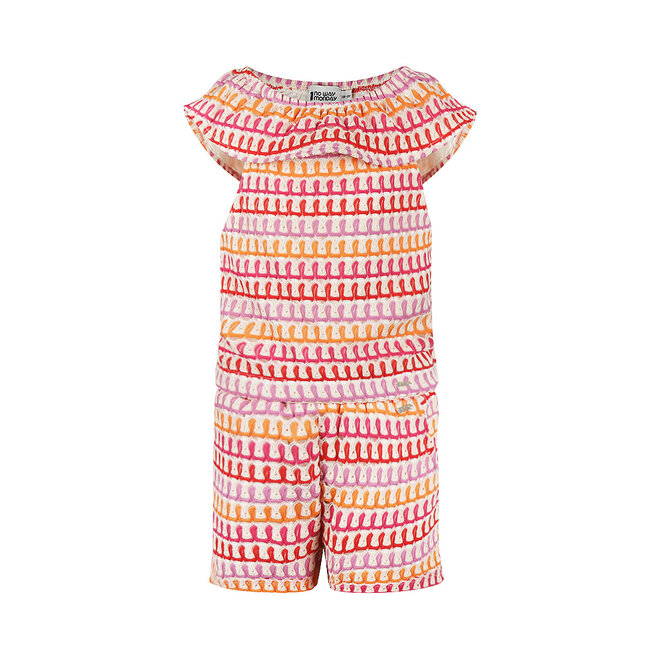 No Way Monday girls' co-ord set fuchsia top shorts crochet