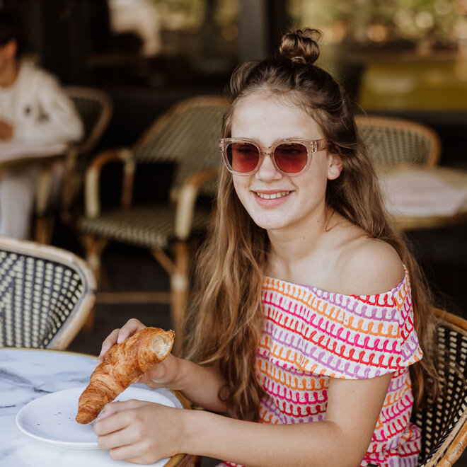 No Way Monday Mädchen-Set fuchsiafarbenes Top Shorts Häkelarbeit