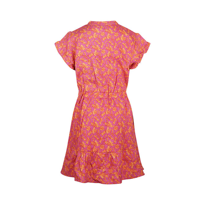 No Way Monday Mädchenkleid in Fuchsia mit Blumenmuster