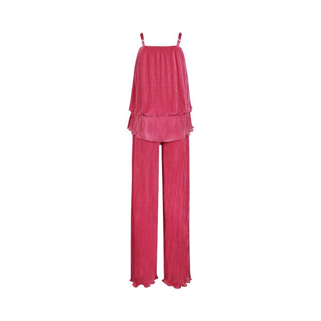 No Way Monday girls' co-ord set fuchsia top wide leg trousers