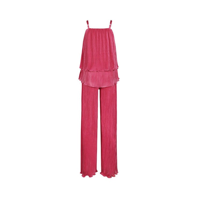 No Way Monday meisjes co-ord set fuchsia top wide leg broek