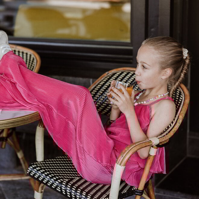 No Way Monday meisjes co-ord set fuchsia top wide leg broek