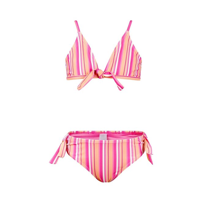 No Way Monday meisjes bikini fuchsia zachtoranje gestreept