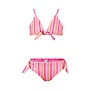 No Way Monday girls' bikini fuchsia soft orange striped