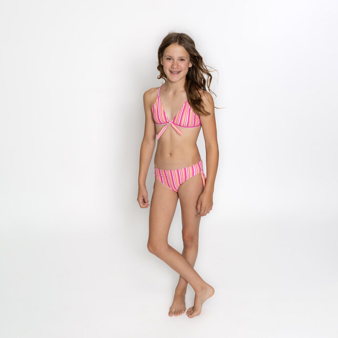 No Way Monday meisjes bikini fuchsia zachtoranje gestreept