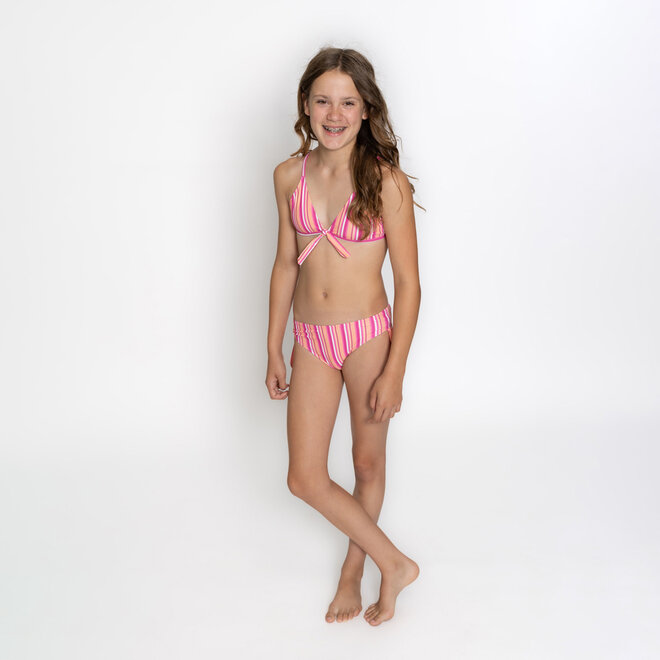 No Way Monday meisjes bikini fuchsia zachtoranje gestreept