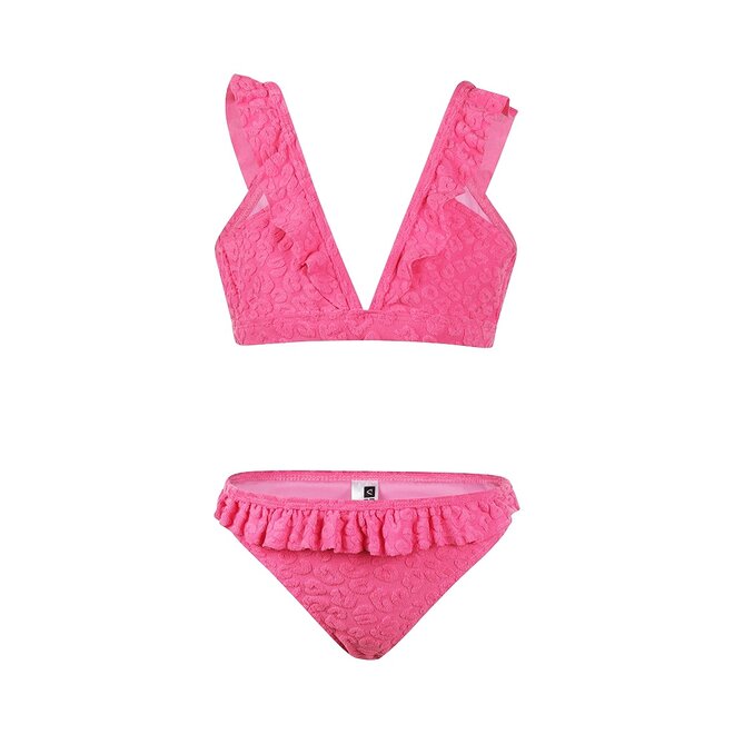 No Way Monday girls' bikini fuchsia leopard print