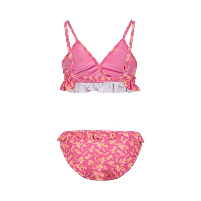 No Way Monday meisjes bikini fuchsia zachtoranje bloemetjes