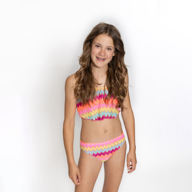No Way Monday girls' multi-colour zigzag