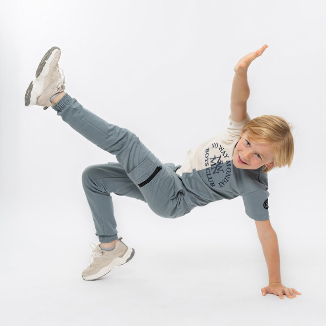 No Way Monday jongens joggingbroek blauw cargo